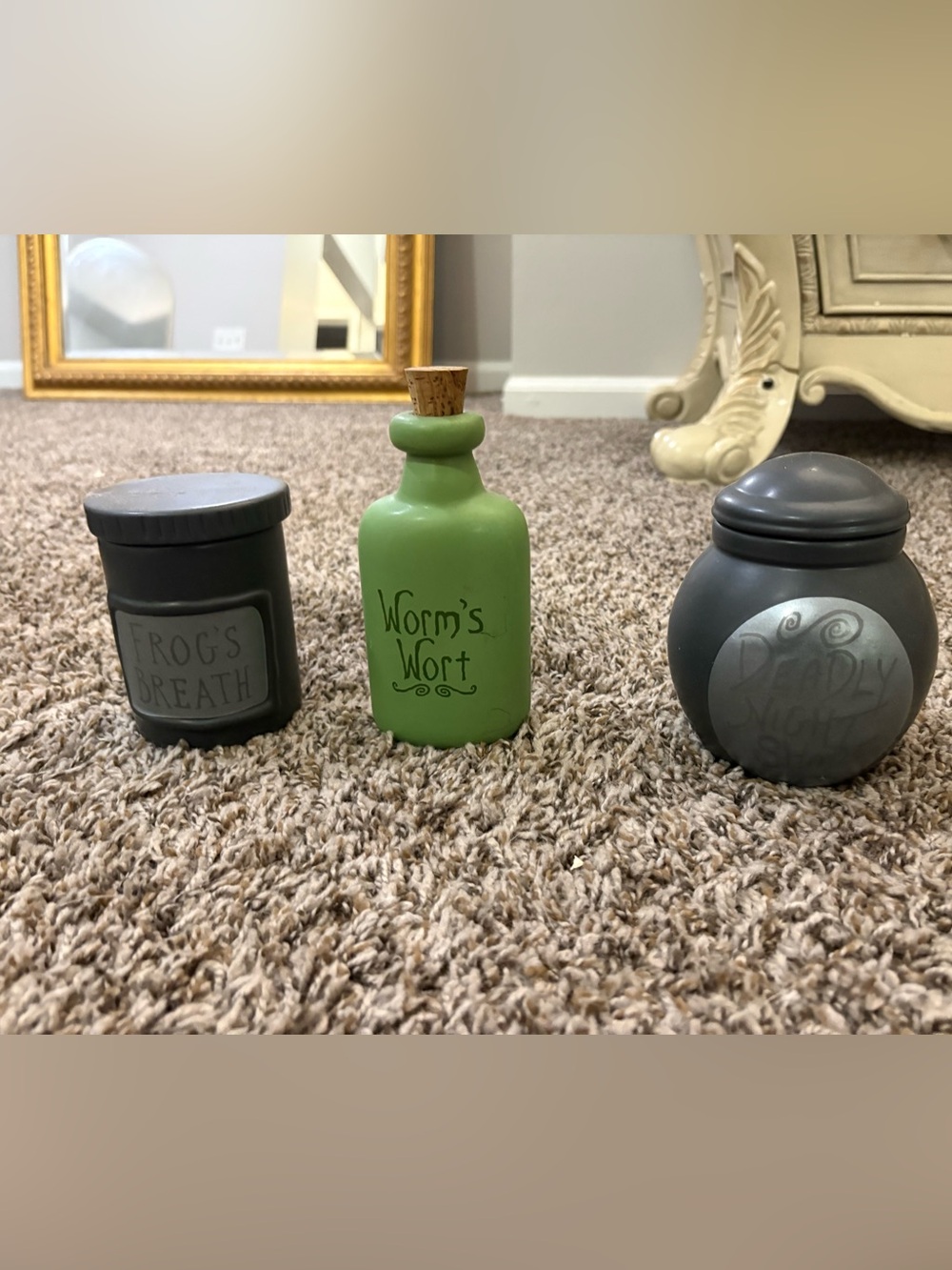 Disney Green 'Worm's Wort' Decorative Potion Bottle with Black Accent Jars